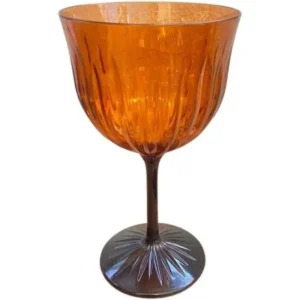 TAÇA GIN LAPIDADA 530ML MARROM