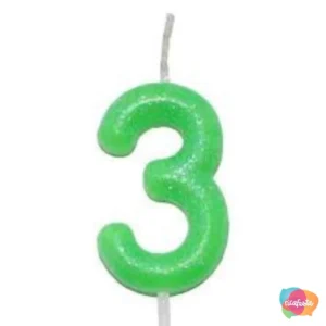 VELA NEON GLITTER  N° 3 VERDE MENTA