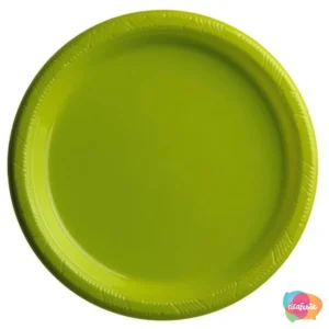 PRATO PLASTICO 10 UNID 18 CM VERDE LIMÃO
