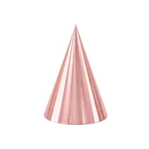 CHAPEU DE FESTA METALIZADO COM 3 UNID 24 CM ROSE GOLD