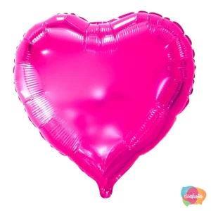 BALÃO CORAÇÃO QUALATEX 23CM  NA VARETA 09 POLEGADAS ROSA ESCURO