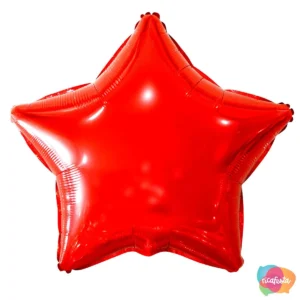 BALÃO METALIZADO ESTRELA NA VARETA QUALATEX 23CM 09 POLEGADAS VERMELHO