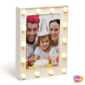PORTA RETRATO COM LED  19 CM BRANCO