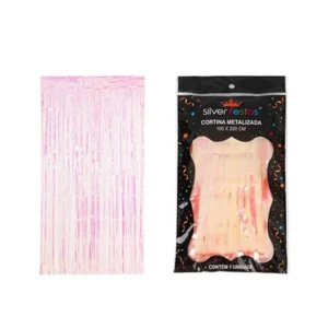 Cortina Franja Metalizada Furta cor 2 metros x 1 metro