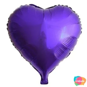 BALÃO METALIZADO SÓLIDO CORAÇÃO 43CM 17 POLEGADAS ROXO