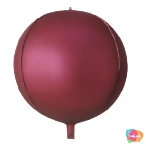BALÃO REDONDO 4D CROMADO 55 CM 22 POLEGADAS MARSALA