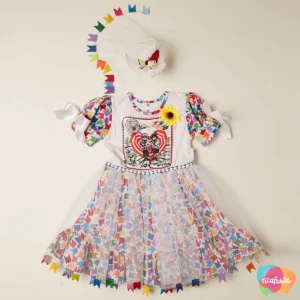 VESTIDO INFANTIL NOIVINHA JUNINA TAM 02 BRANCO