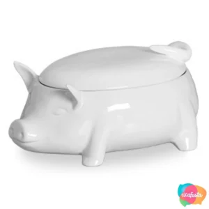SOPEIRA FORMATO PORCO COM TAMPA 1,20 KG BRANCO