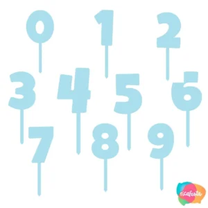 TOPO DE BOLO NÚMERO ACRILICO  N° 9 AZUL CLARO