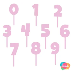 TOPO DE BOLO NÚMERO ACRILICO  N° 9 ROSA CLARO