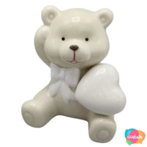 URSO LOVE SENTADO 10 CM BEGE / PALHA