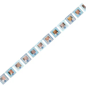 BANDEIROLA RETRATO BLUE DE PAPEL  AZUL CLARO