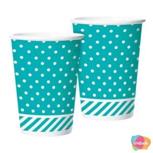 COPO DE PAPEL POA COM 8 UNID  180 ML VERDE ÁGUA