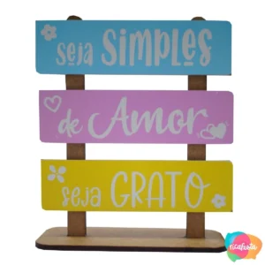 ENFEITE DE MESA SEJA SIMPLES DE AMOR 11 CM COLORIDO