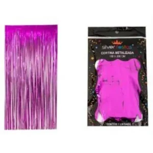 CORTINA METALIZADA DECORATIVA ÚNICO ROSA PINK