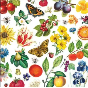 GUARDANAPO DE PAPEL BOLO FLORES 33X33CM 20 UN 33 CM