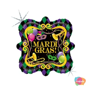 BALÃO METALIZADO DIAMOND MARDI GRAS PARTY 46 CM 18 POLEGADAS COLORIDO
