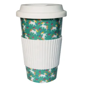 COPO DE CERAMICA STAR UNICORNIO 14 CM VERDE ÁGUA