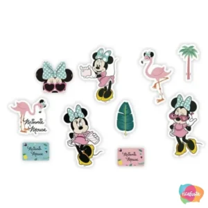 MINI PERSONAGENS DECORATIVOS MINNIE TROPICAL COM 50 UNID