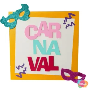 QUADRO DECORATIVO CARNAVAL 24 CM COLORIDO