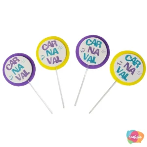 KIT MICRO PICKS DECORATIVOS CARNAVAL 10 CM COLORIDO