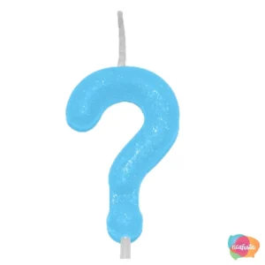 VELA CANDY COLOR INTERROGAÇÃO AZUL CLARO