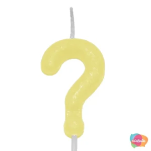 VELA CANDY COLOR INTERROGAÇÃO AMARELO