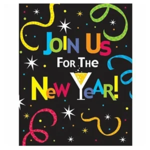 Convite Happy New Year com 8 unidades