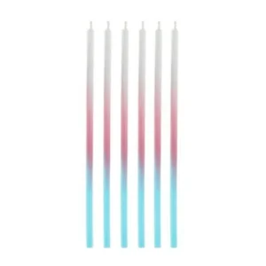 VELA PALITO DEGRADE AZUL E ROSA  15 CM