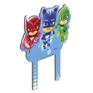 TOPO PARA BOLO PJ MASK MDF 21 CM AZUL CLARO