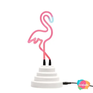 LUMINARIA FLAMINGO LED VIDRO  ROSA CLARO