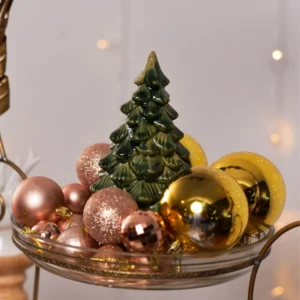 BOLA NATALINA MISTA 10CM COBRE 3 UN