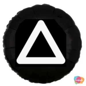 BALÃO ROUND 6 TRIANGULO BLACK 51CM 20 POLEGADAS PRETO