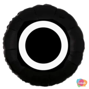 BALÃO ROUND 6 CÍRCULO BLACK 51CM 20 POLEGADAS PRETO