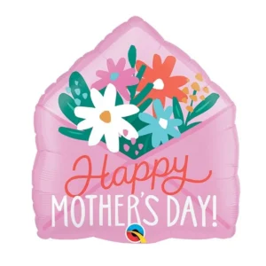 BALÃO METALIZADO ENVELOPE FLOWER  MOTHERS DAY 53C