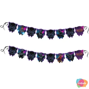 FAIXA DECORATIVA PANTERA NEGRA COM 16 UNID 2 MT ROXO