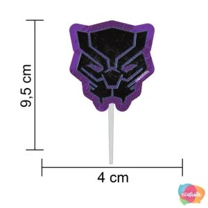 PALITOS PARA DOCES PANTERA NEGRA COM 12 UNID 19 CM ROXO