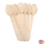 COLHER DE SOBREMESA MADEIRA NATURAL COM 10 UNID BRANCO