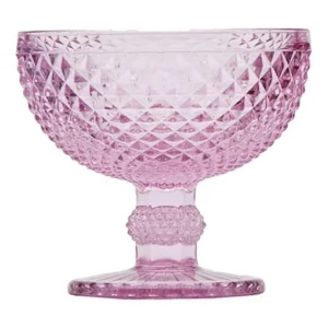 TAÇA LAPIDADA SOBREMESA 10 CM ROSA CLARO
