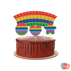 TOPO DE BOLO POP IT 4 UN ÚNICO COLORIDO