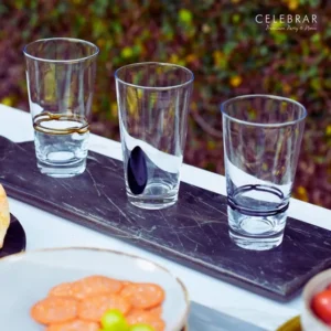 COPO DE VIDRO LARANJA/ 15 CM AZUL ESCURO