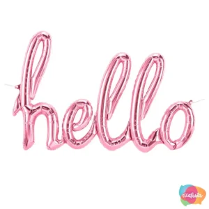 Balão Metalizado Hello Rosa