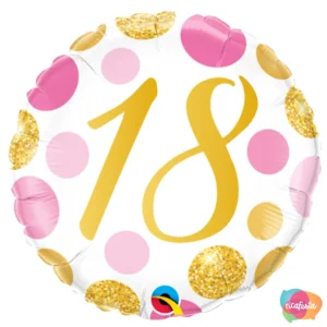 BALÃO 46CM BOLINHAS 18 18 POLEGADAS DOURADO