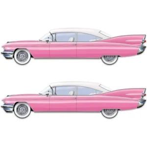 PAINEL DECORATIVO CARRO ANOS 50 ÚNICO ROSA CLARO