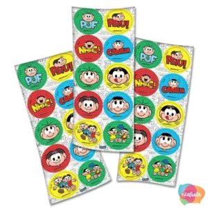 ADESIVO TURMA DA MÔNICA CORE COM 30 UNID ÚNICO BRANCO