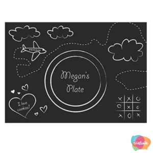 JOGO AMERICANO DE LOUSA E GIZ COM 8 UNID ÚNICO PRETO