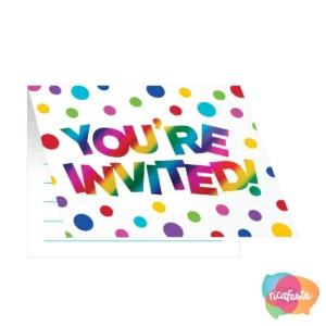 CONVITE DE DOBRAR ARCO-IRÍS COM 8 UNID ÚNICO COLORIDO