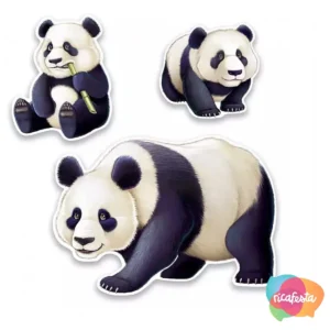 DECORAÇÃO DE PAREDE PANDA ÚNICO PRETO
