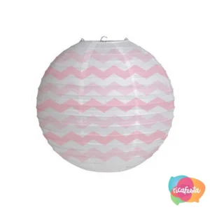 LANTERNA DE PAPEL CHEVRON 30CM ROSA CLARO
