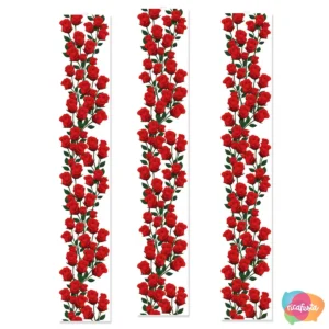 PAINEL PLÁSTICO ROSAS VERMELHAS ÚNICO VERMELHO